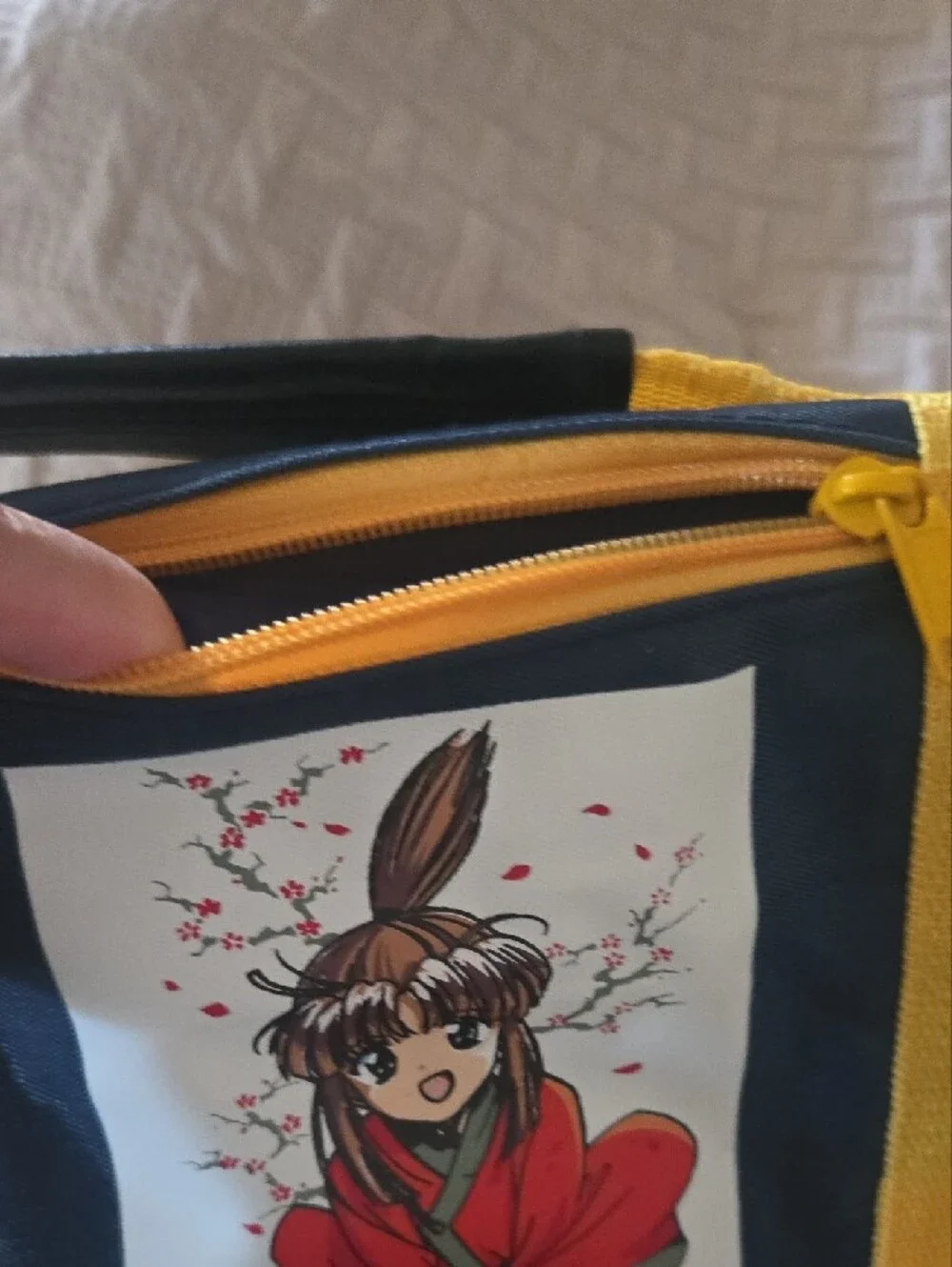 Blue and Yellow Anime Messenger Backpack